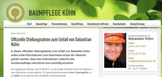 Offizielle Stellungnahme zum Unfall von Sebastian Kühn